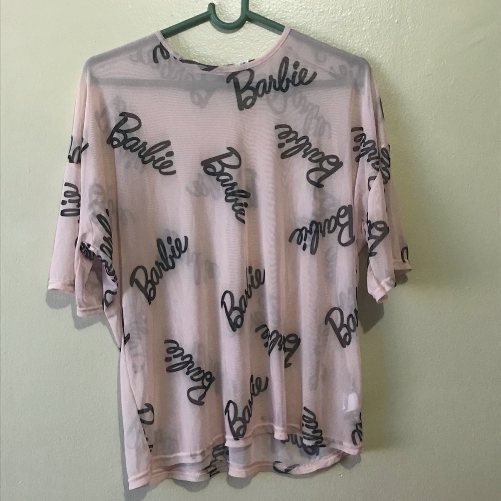 Missguided x Barbie collection pink mesh top